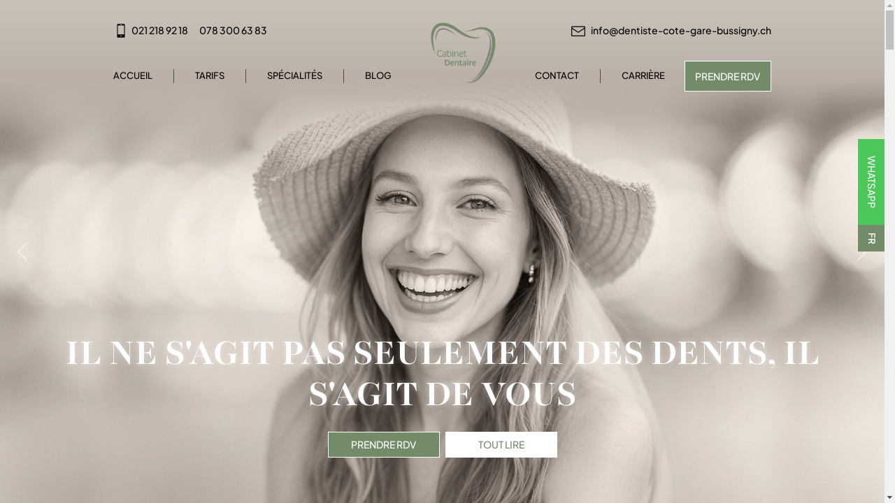 dentiste-cote-gare-bussigny.ch desktop screenshot b2b webiste scoring