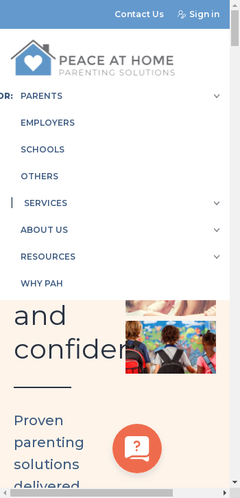 peaceathomeparenting.com mobile screenshot b2b website scoring