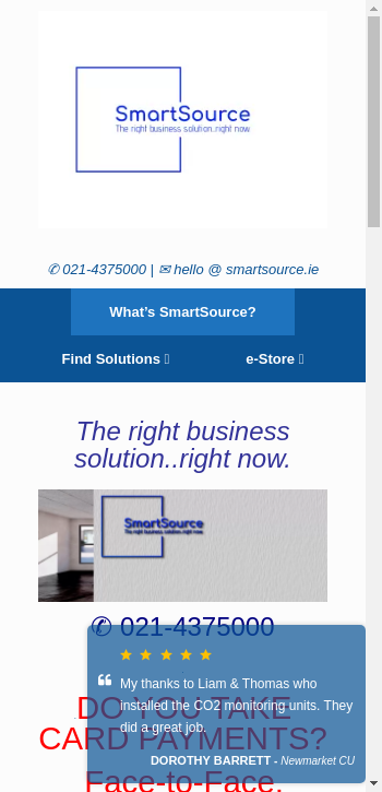 smartsource.ie mobile screenshot b2b website scoring