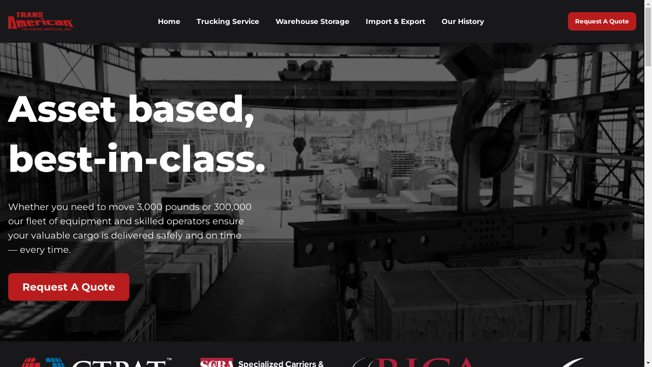 transamer.com desktop screenshot b2b webiste scoring