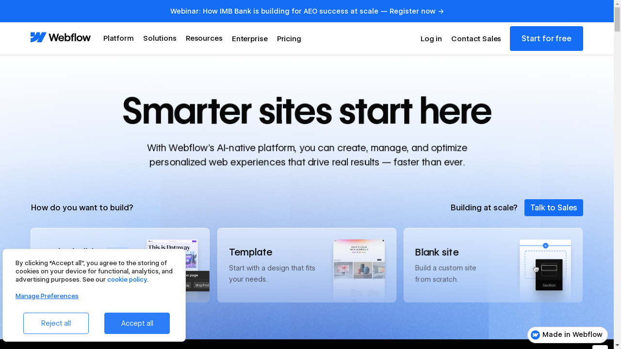 webflow.io desktop screenshot b2b webiste scoring