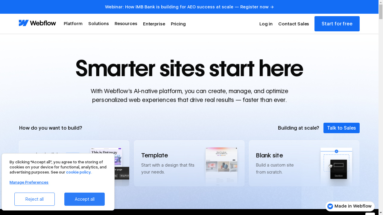 webflow.io desktop screenshot b2b webiste scoring